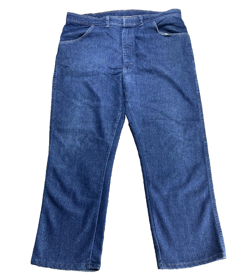 Vintage Wrangler Mens Blue Jean 40X29 Relaxed Fit Dark Wash USA Made